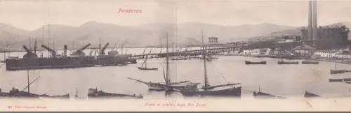 PORTOFERRAIO - Abflussbrücke der Hochöfen, Doppelkarte 1900