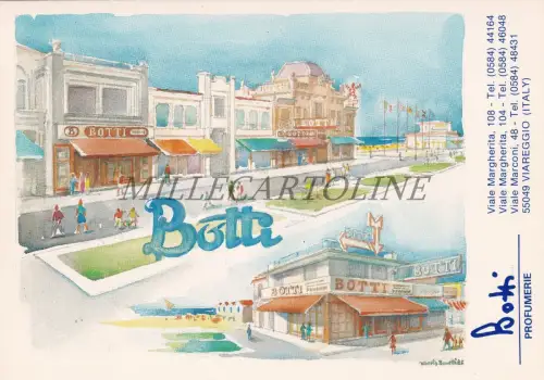 VIAREGGIO - Botti Parfümerie, Postkarte Uberto Bonetti