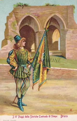 SIENA - DIE 17 Seiten der historischen Bezirke: Raupe, Postkarte