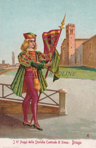 SIENA - DIE 17 Seiten der historischen Bezirke: Drache, Postkarte