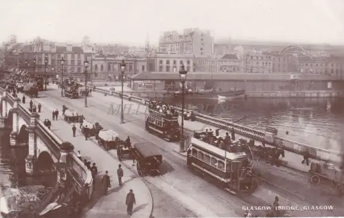 SCHOTTLAND - Glasgow, Brücke, Straßenbahn, Postkarte