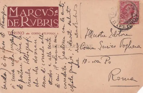 MARCUS DE RUBRIS - Text über Massimo d'Azeglio 1918 Turin Postkarte