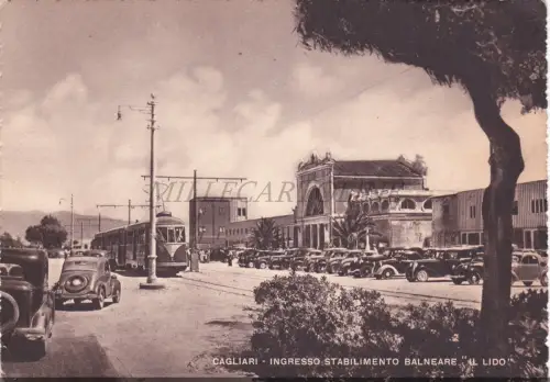 CAGLIARI - Eingang Badeanstalt Il Lido, Postkarte