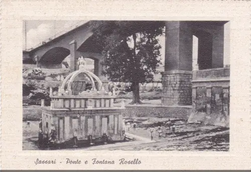 SASSARI - Ponte e Fontana Rosello, Postkarte 1955