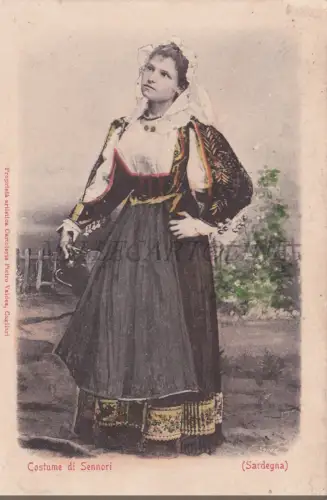 SENNORI - Kostüm, Postkarte 1916