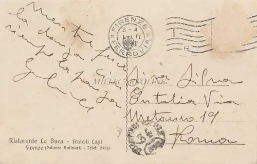 FLORENZ - Ristorante La Buca - Fratelli Lapi 1930