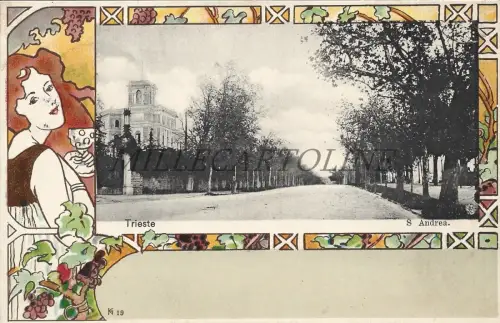 TRIEST - S.Andrea 1900 Postkarte Ed.L.Smolars Jugendstil