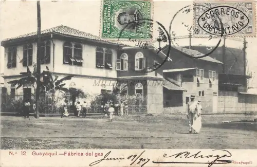 ECUADOR - Guayaquil - Fabrica del gas 1907 Postkarte