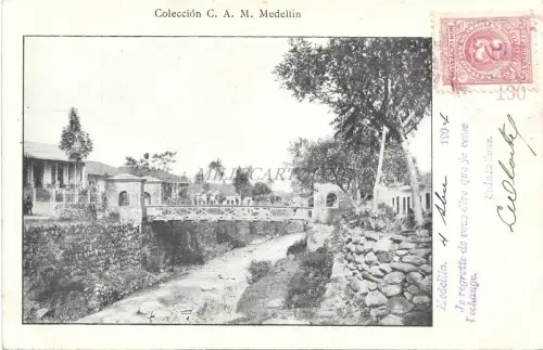 KOLUMBIEN - Medellin 1904 Postkarte C.A.M.