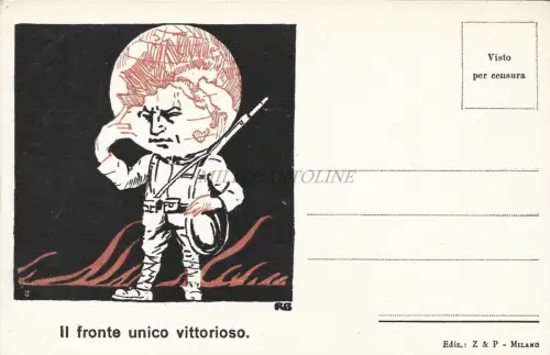 MILITÄR WWI - Illustrator RB - Die siegreiche Einheitsfront - Postkarte