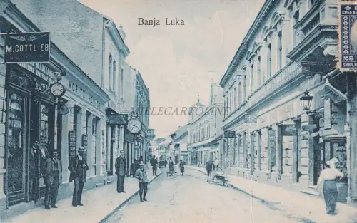 BOSNIEN - Banja Luka - Straße 1924 Postkarte 25x6 Alexandre Briefmarken