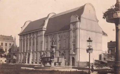 TSCHECHISCHE REPUBLIK - Ústí nad Labem Aussig - Volksbücherei 1914 Echtfoto Postkarte