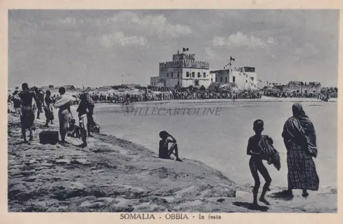 SOMALIA - Obbia Hobyaa - In fiesta 1930 circa Postkarte Ed.Frascarolo