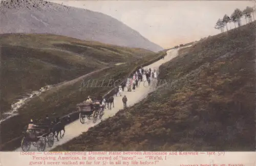 ENGLAND - Dunmail Raise, Coaches ascending, Ambleside and Keswick, Postkarte