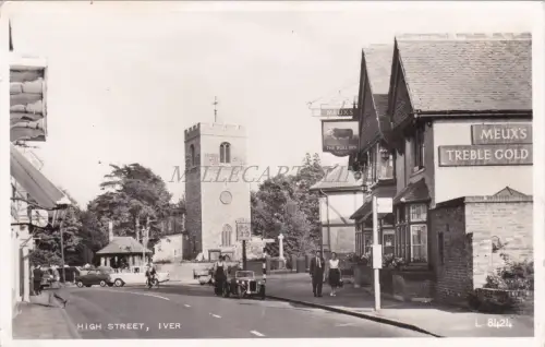 ENGLAND - Iver, High Street, Foto Postkarte 1962