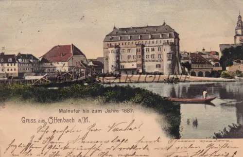 DEUTSCHLAND - Offenbach a/M, Mainufer bis zum Jahr 1887, Postkarte 1903
