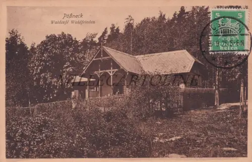 DEUTSCHLAND - Pößneck, Waldcafé Waldfrieden, Postkarte 1925
