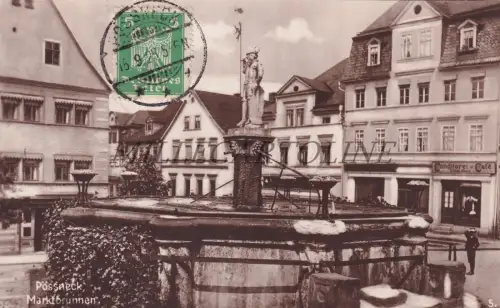 DEUTSCHLAND - Pößneck, Marktbrunnen, Foto Postkarte 1925