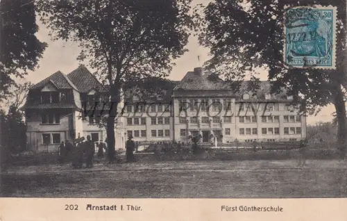 DEUTSCHLAND - Arnstadt i. Thür., Fürst-Güntherschule, Postkarte 1922