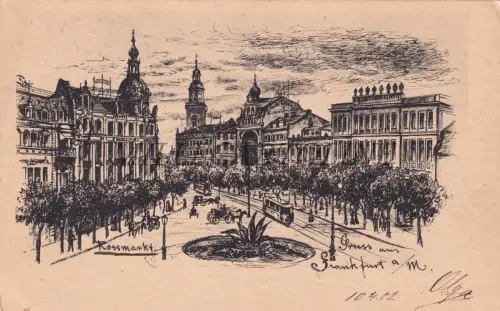 DEUTSCHLAND - Frankfurt a.M., Gruss aus, Rossmarkt - Postkarte 1902