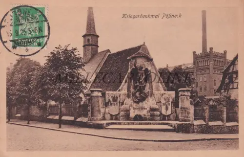 DEUTSCHLAND - Pößneck, Kriegerdenkmal, Postkarte 1925