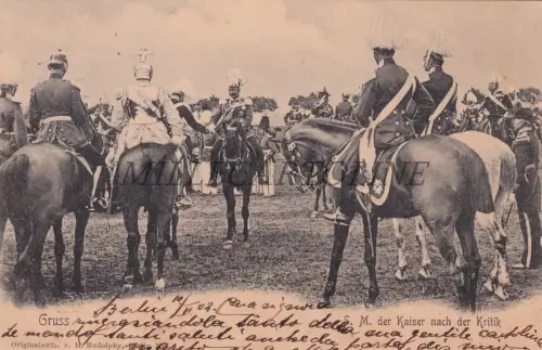 DEUTSCHLAND - Berlin, Gruss, S. M. der Kaiser nach der Kritik, Postkarte 1902