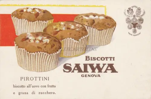BISCOTTI SAIWA GENUA - Pirottini - Werbekarte 1910/20