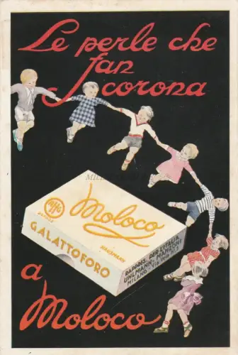 MOLOCO - Galattogen Le perle che fan corona 1933 Postkarte Werbung Mailand