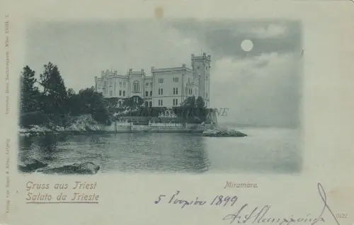TRIEST - Gruss aus Un Saluto da Miramare 1899 Ed.Regel&Krug