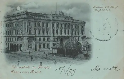 TRIEST - Gruss aus Un Saluto - Palazzo del Lloyd 1899 Ed.Edgar Schmidt