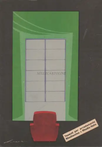 MAILAND - Möbelstoffe Rhodianzino Rhodia 1954 Werbekarte