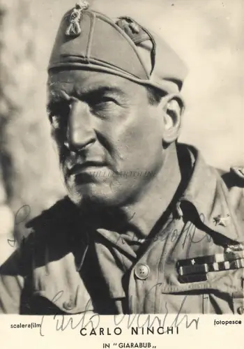 KINO - Carlo Ninchi in 'Giarabub' Kriegsfilm 1942 WWII Foto mit Autogramm