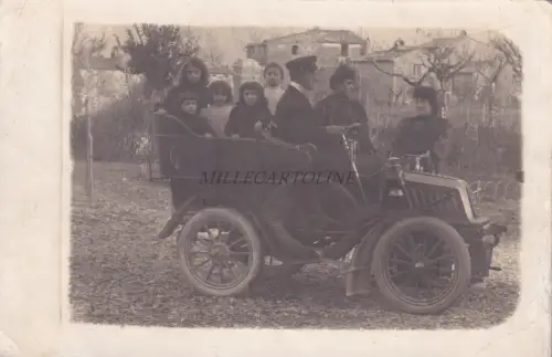 ZWISCHEN TERONTOLA UND FOLIGNO - Auto mit Fahrer 1908 Fotokarte NPG