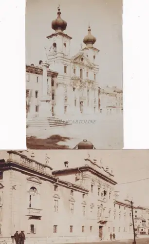 GORIZIA - Kirche Sant'Ignatius und Museum 2 Fotokarten Postkarte um 1915