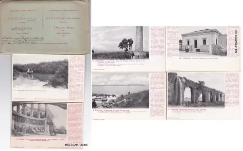 # SYRAKUS - Komplette Serie 29 Ansichtskarten Denkmäler - Haus der Reisenden