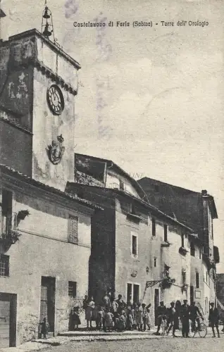 CASTELNUOVO DI FARFA - Torre dell'Orologio 1921 Postkarte Ed.Bertoldi