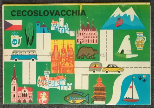 TSCHECHOSLOWAKEI - Touristen-Faltprospekt mit Karte