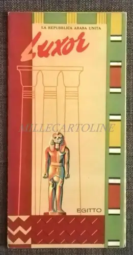 ÄGYPTEN - Luxor Egypt - Faltbares Touristenprospekt mit Karte und Illustrationen