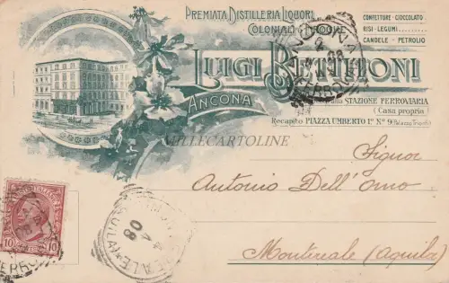 ANCONA - Premiata Distilleria Liquori Coloniali Luigi Bettitoni 1908