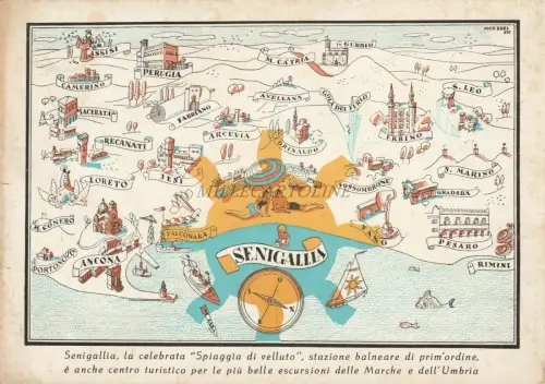 SENIGALLIA - Der berühmte Samtstrand 1941 Karte in Postkarte, Nico Edel