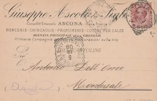 ANCONA - Giuseppe Ascoli & Figli - Mercerie Profumerie 1909