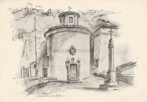 FOSSOMBRONE - Kirche Zandri S.Maria del Popolo - Zeichnung von A.Storani