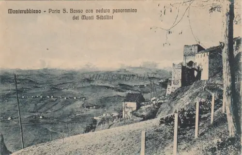 MONTERUBBIANO - Porta S.Basso mit Blick auf die Monti Sibillini 1931 von der Apotheke