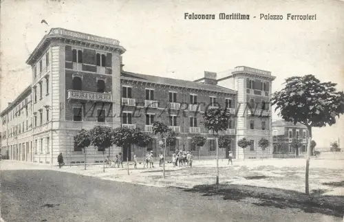 FALCONARA MARITTIMA - Palazzo Ferrovieri 1925 Postkarte Ed.Moscatelli