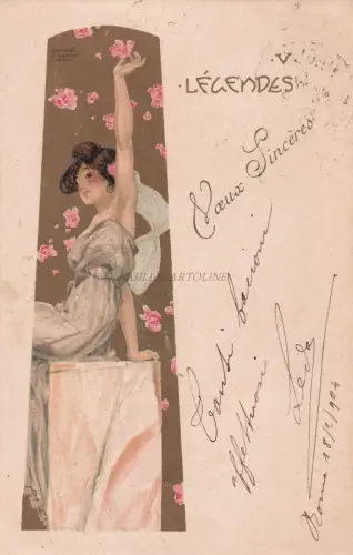 RAPHAEL KIRCHNER - V Legenden Aufrichtige Wünsche - Frau 1904 Postkarte