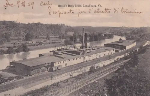 VIRGINIA - Lynchburg - Heald's Bark Mills 1909 Postkarte Ed.Schwabe Pub