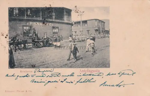 CHILE - Antofagasta - Feuerwehr 1906 Postkarte Ed.Pinnan
