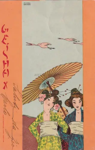 RAPHAEL KIRCHNER - Geisha 1900 Postkarte E.Storch Vienne
