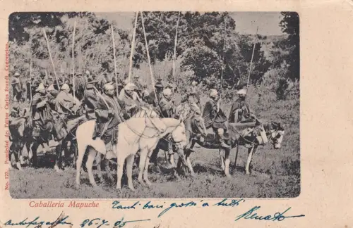 CHILE - Costumbres chilenas, Caballeria Mapuche 1905 Postkarte Ed.Brandt