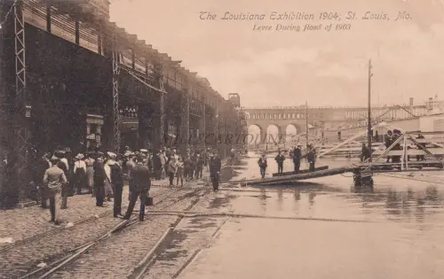MISSOURI - St.Louis - The Louisiana Exhibition, Levee during flood 1904 Postkarte